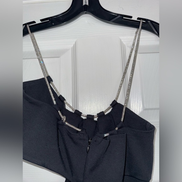 Lovers + Friends Charlotte Rhinestone Strap Cutout Midi Sexy Slit Dress REVOLVE - Picture 13 of 16